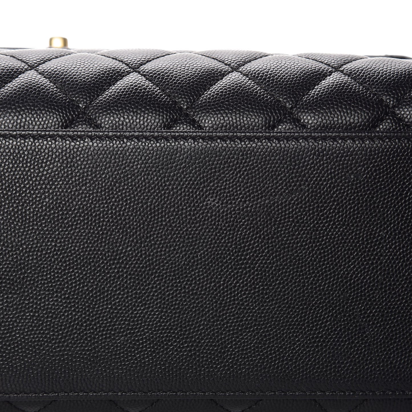 Caviar Quilted Medium Coco Handle Flap Black