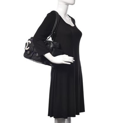 Chanel Calfskin Quilted Large Cambon Multipocket Reporter Black White 2 of 18