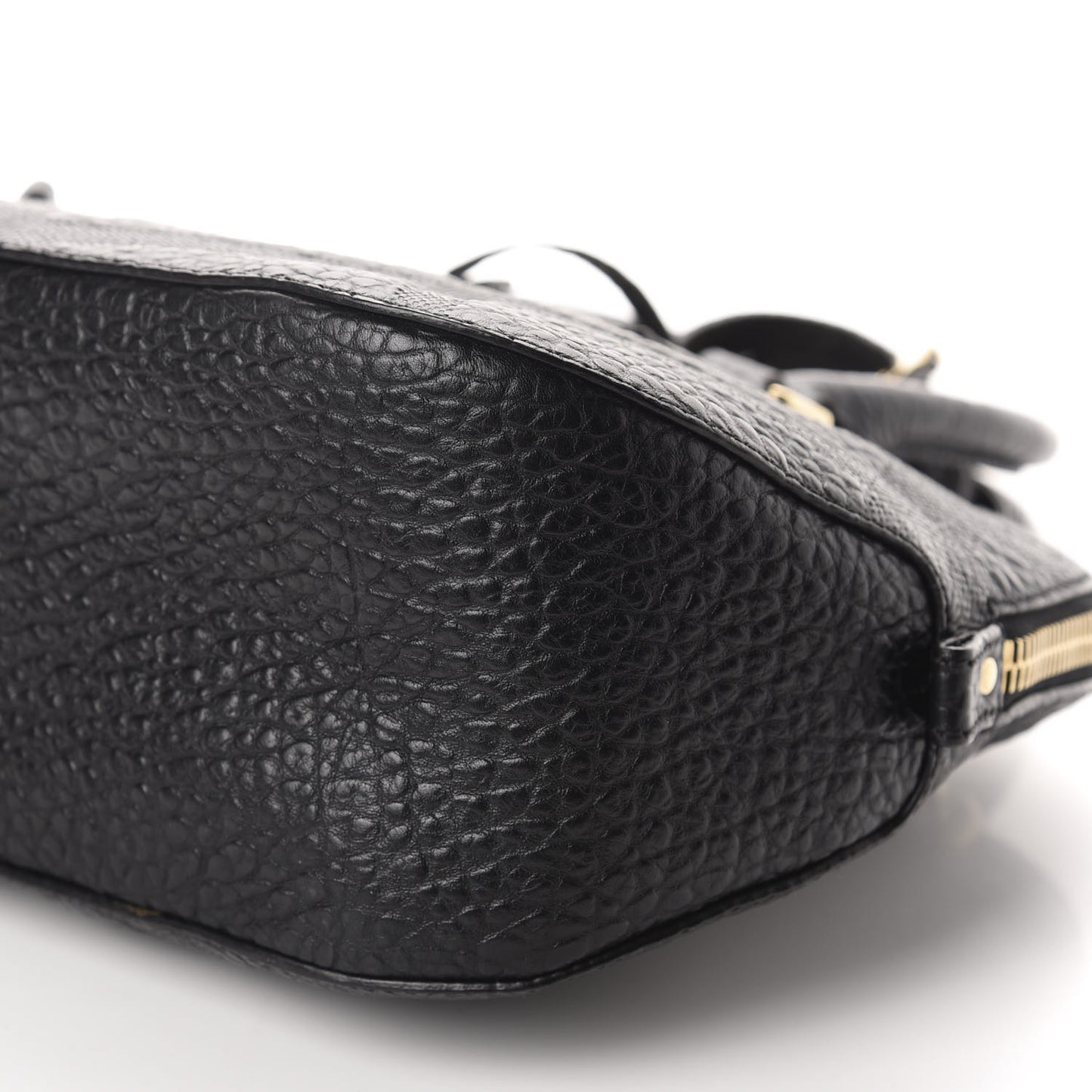 Heritage Grain Check Embossed Small Orchard Bowling Bag Black