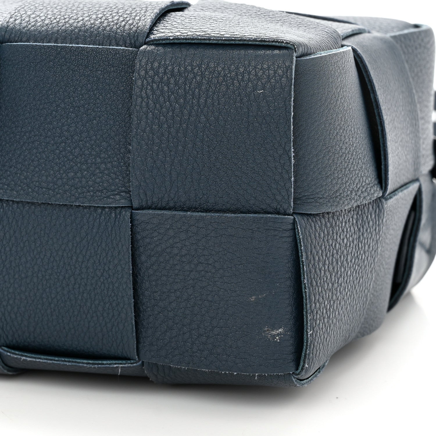 Bottega Veneta Grained Calfskin Maxi Intrecciato Brick Cassette Bag Deep Blue 11 of 11