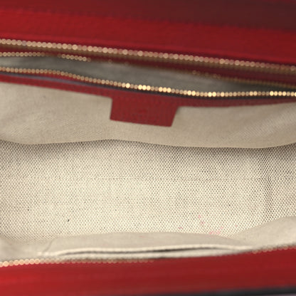 Gucci Dollar Calfskin Medium Soho Top Handle Satchel New Rosette Hibiscus Red 5 of 10