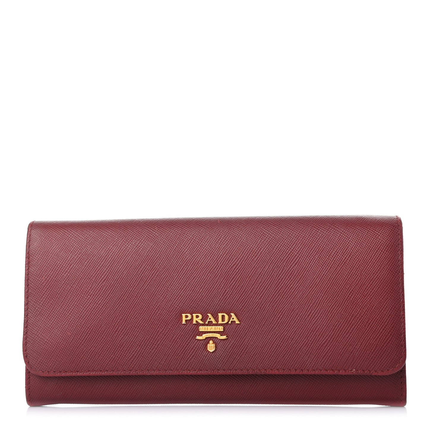 Saffiano Metal Continental Flap Wallet Fuoco