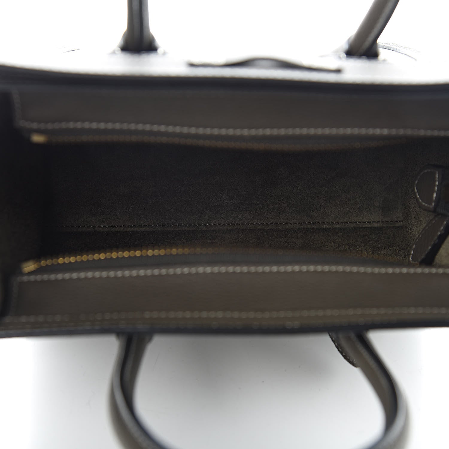 Celine Drummed Calfskin Nano Luggage Stone 5 of 12