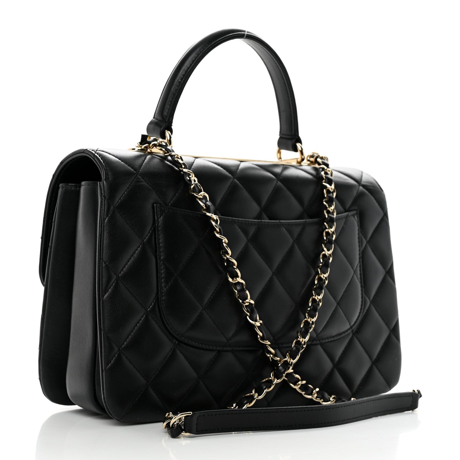 Chanel Lambskin Quilted Medium Trendy CC Flap Dual Handle Bag Black 2 of 11