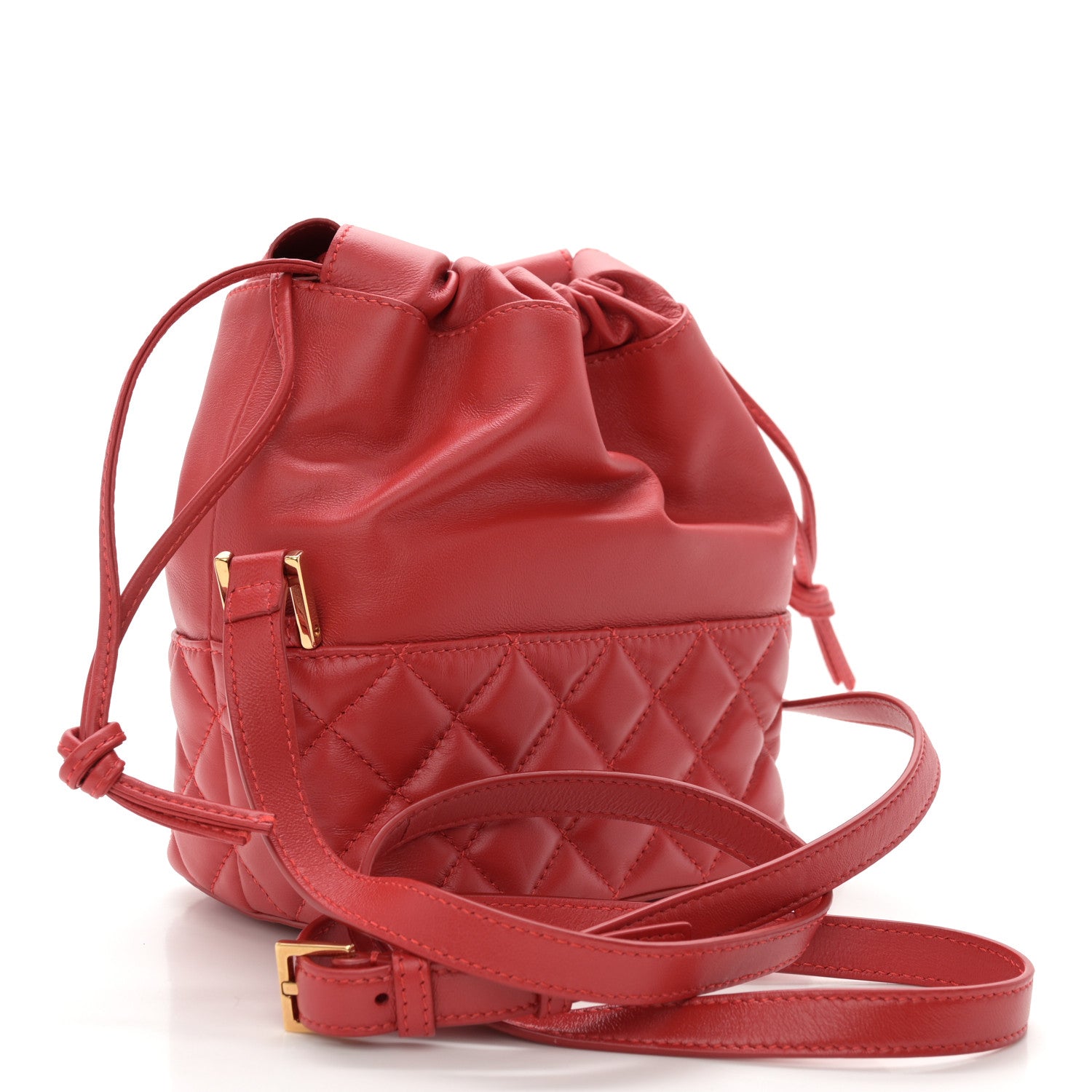 Versace Nappa Quilted Medusa Bucket Bag Red 3 of 11