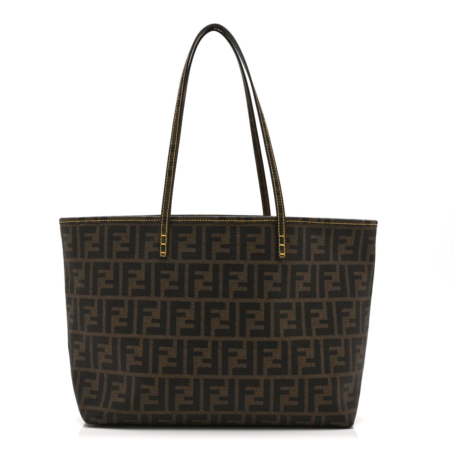 Fendi Zucca Spalmati Small Roll Tote Tobacco Yellow 1 of 11