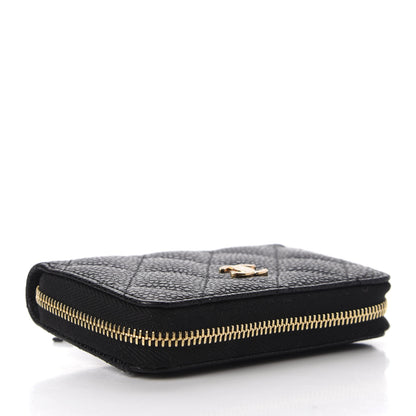Chanel Caviar Quilted Zip Card Holder Black 4 of 9