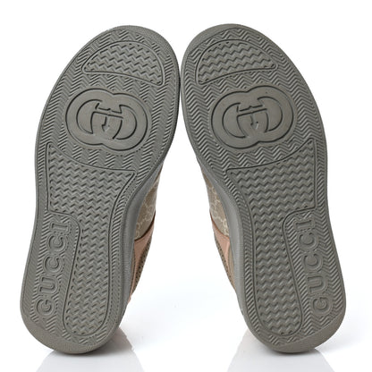 Gucci Calfskin GG Supreme Monogram Perforated Womens Platform 55mm Sneakers 37 Apricot Pink Beige Grey 6 of 8