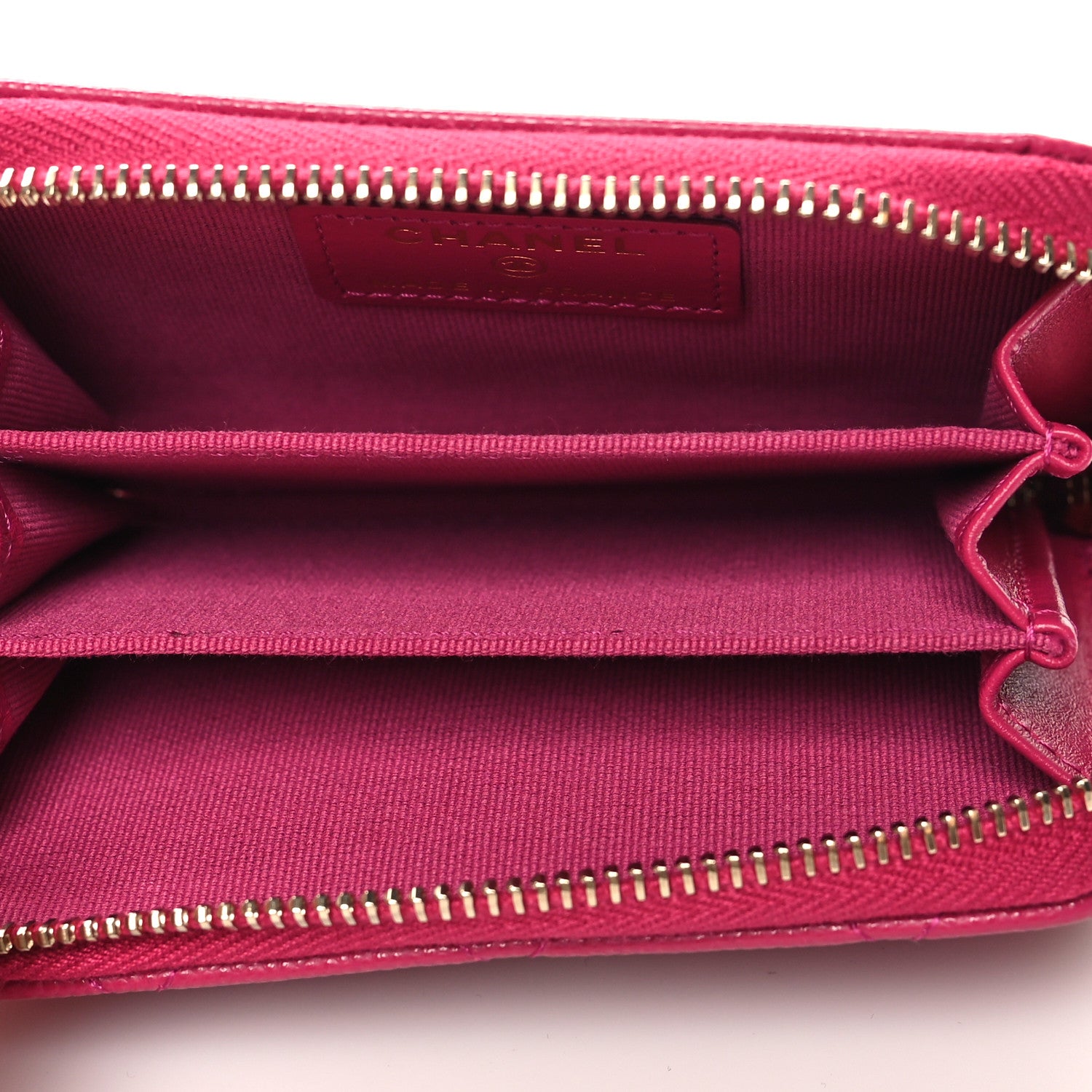 Chanel Caviar Quilted Zip Coin Purse Fuschia 5 of 8