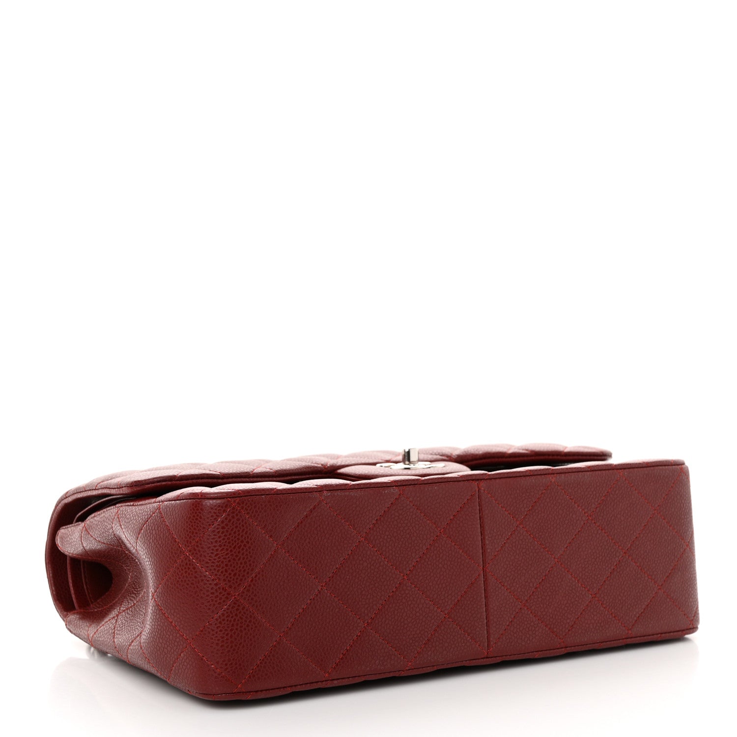 Chanel Caviar Quilted Jumbo Double Flap Dark Red 4 of 10