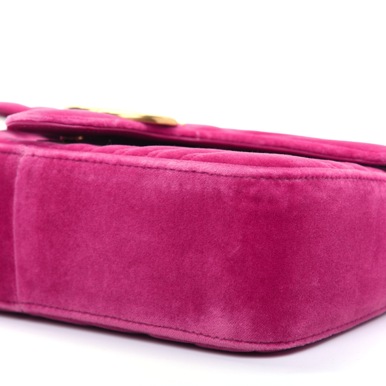 Gucci Velvet Matelasse Small GG Marmont Shoulder Bag Light Raspberry Rose 8 of 17