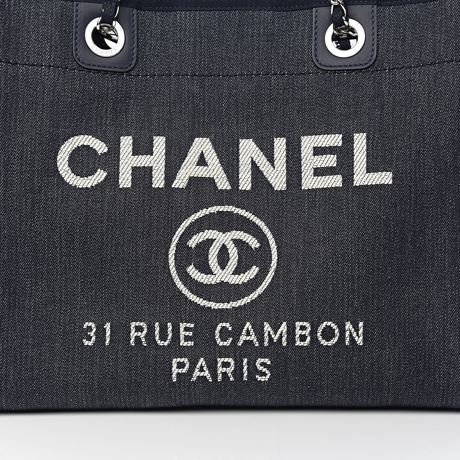 Chanel Canvas Small Deauville Tote Blue 7 of 10