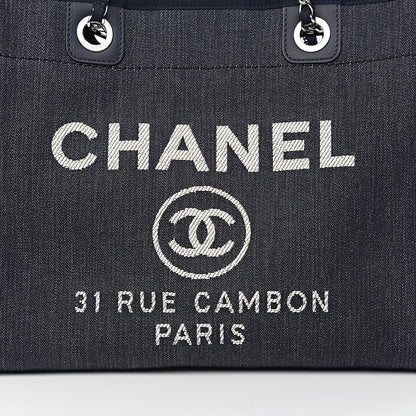 Chanel Canvas Small Deauville Tote Blue 7 of 10
