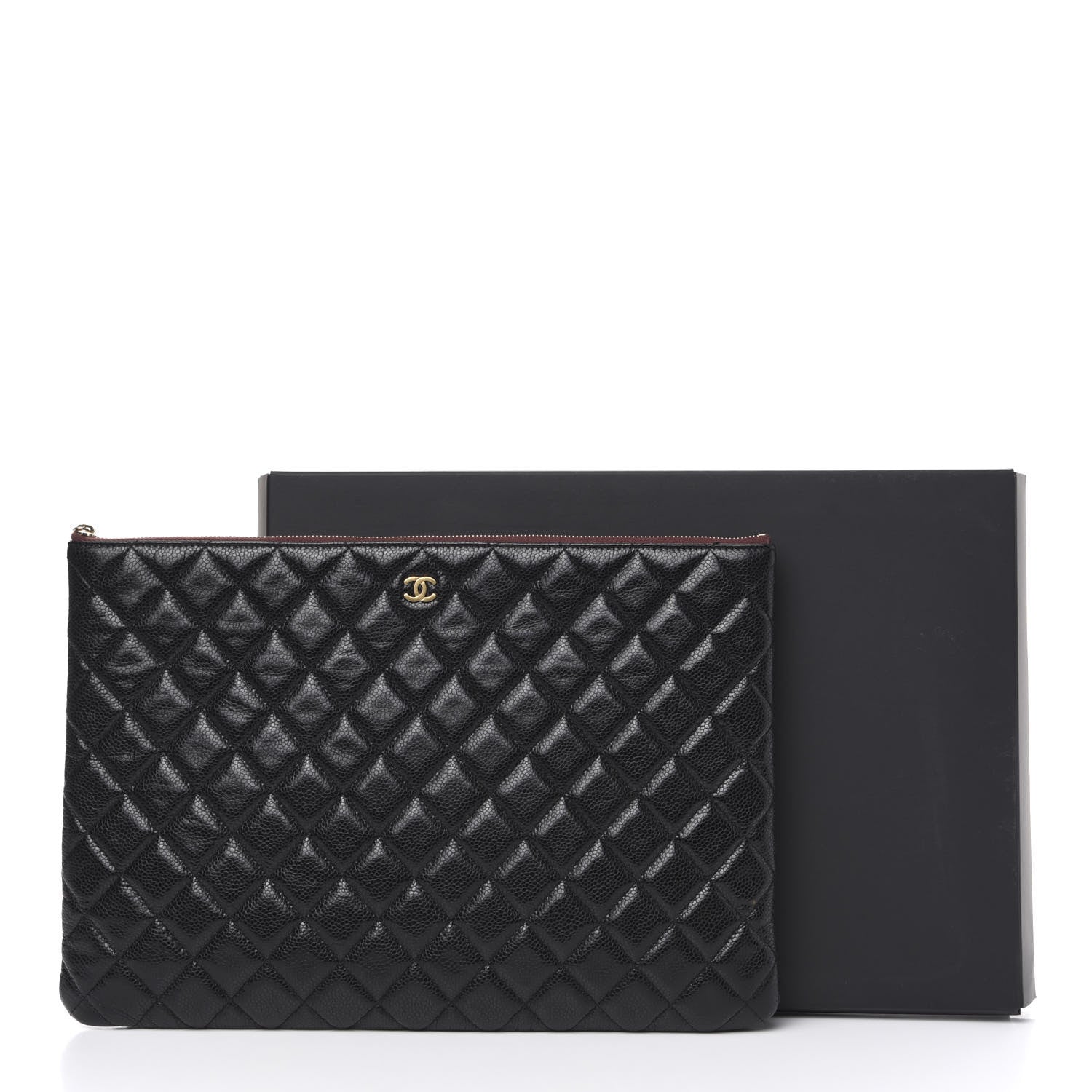 Chanel Caviar Quilted Large Cosmetic Case Black 10 of 10