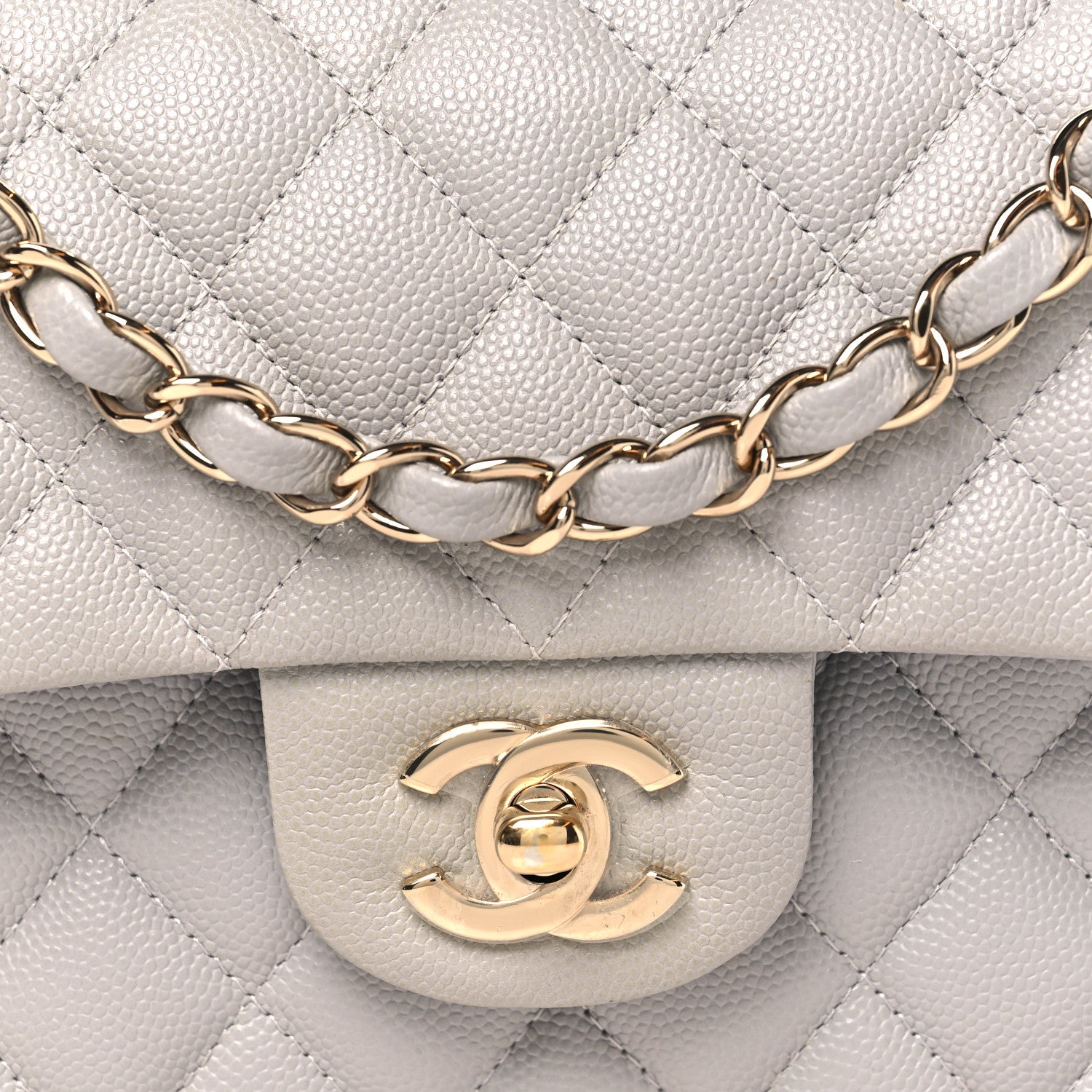 Chanel Caviar Quilted Small Double Flap Grey 8 of 11
