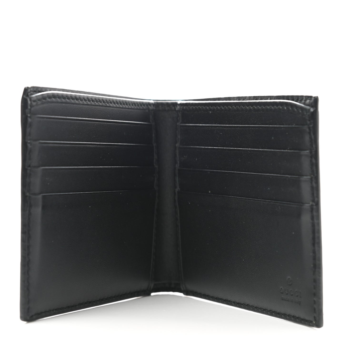 GG Supreme Monogram Selleria Calfskin Kingsnake Nice Bi-Fold Wallet Beige Ebony Multicolor Black