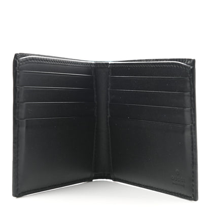 Gucci GG Supreme Monogram Selleria Calfskin Kingsnake Nice Bi-Fold Wallet Beige Ebony Multicolor Black 5 of 8