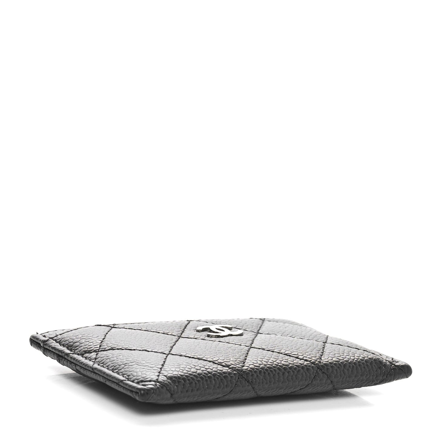 Caviar Quilted Card Holder Black