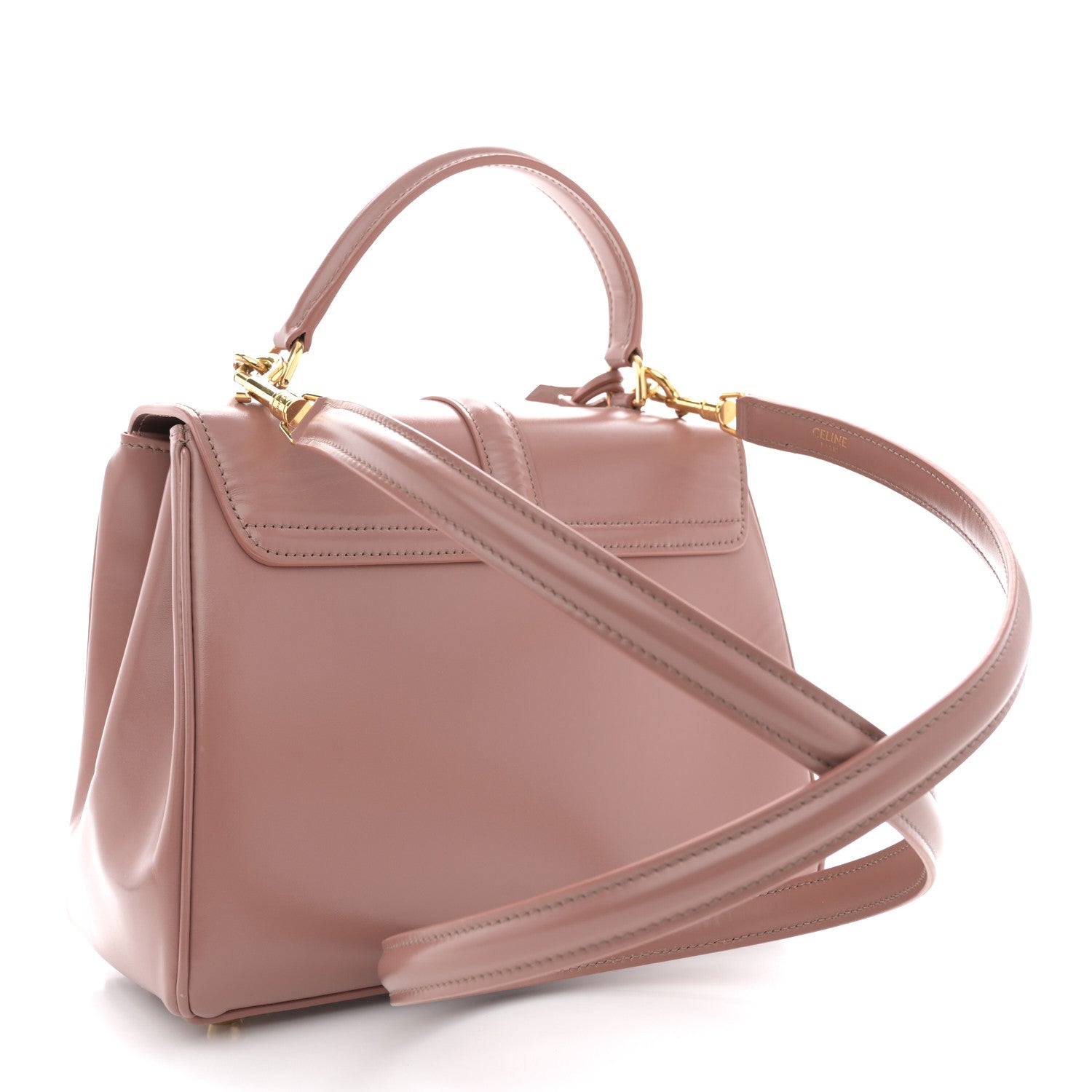 Celine Satinated Calfskin Small 16 Top Handle Bag Pastel Pink 3 of 14