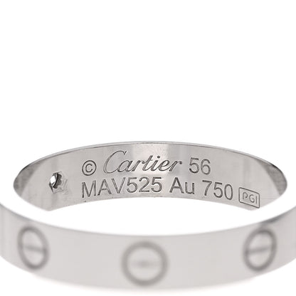 Cartier 18K White Gold Diamond 4mm LOVE Wedding Band Ring 7.5 56 56 7.5 4 of 4