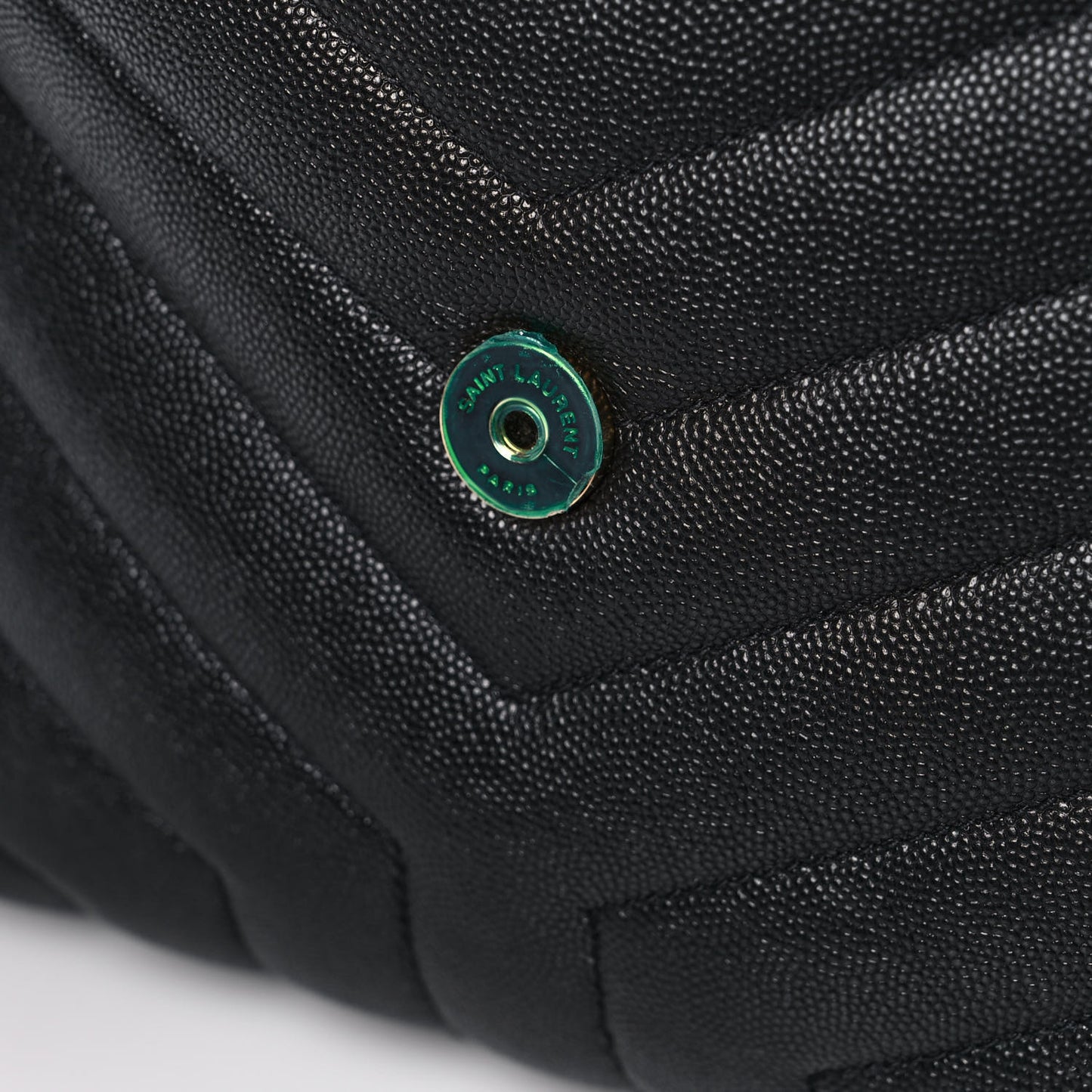 Grain de Poudre Calfskin Y Quilted Monogram Small Loulou Chain Satchel Black