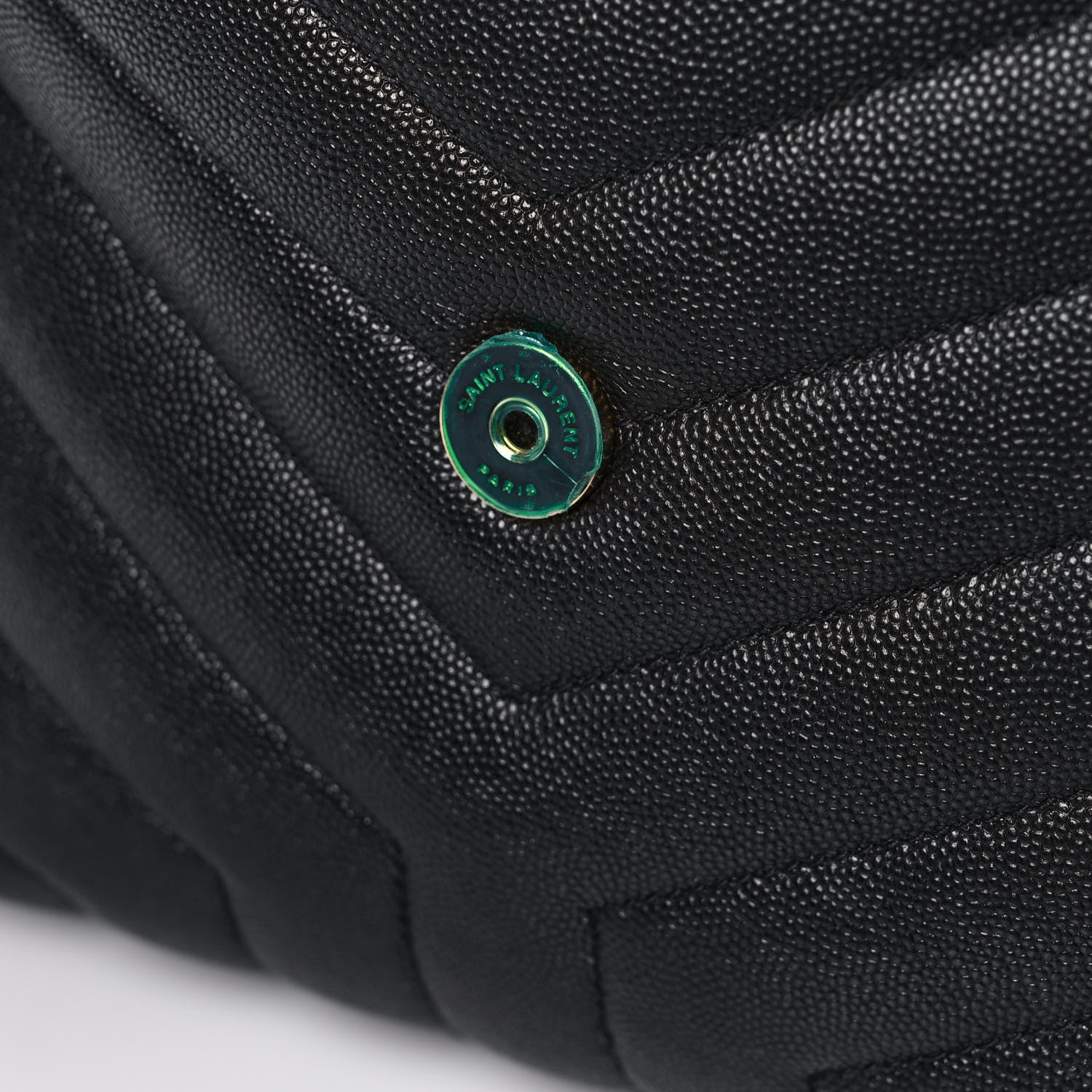 Saint Laurent Grain de Poudre Calfskin Y Quilted Monogram Small Loulou Chain Satchel Black 12 of 12