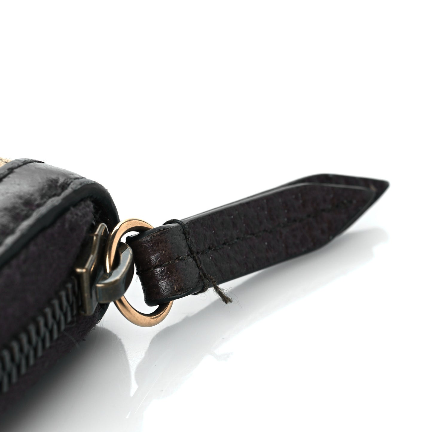 Monogram Jumbo GG Textured Dollar Calfskin Diana Zip Around Continental Wallet Camel Ebony New Acero