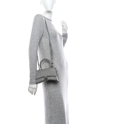 Balenciaga Sparkling Fabric Hourglass Top Handle Bag XS Silver 2 of 12