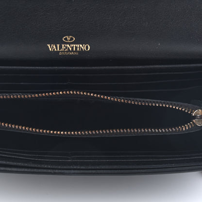 Valentino Garavani Vitello Rockstud Flap Wallet on Chain Black 5 of 10