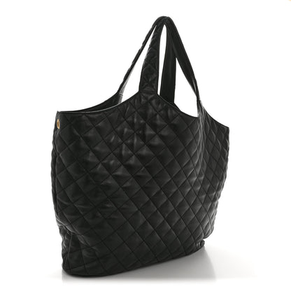 Saint Laurent Lambskin Quilted Maxi Icare Shopping Tote Black 5 of 18