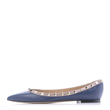 Valentino Garavani Nappa Rockstud Ballerina Flats 39 Light Ocean Poudre 1 of 10