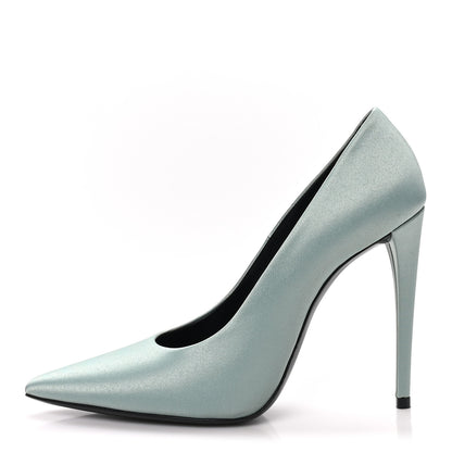 Saint Laurent Satin Crepe Monceau 110 Pumps 36.5 36.5 Light Green 1 of 8