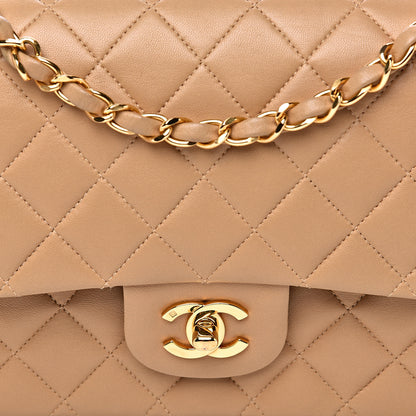Chanel Lambskin Quilted Medium Double Flap Beige 9 of 14