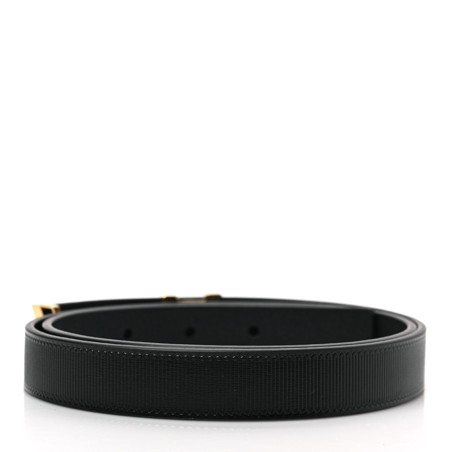 Louis Vuitton Calfskin Embossed 20MM LV Initiales Belt 80 32 Black 2 of 5