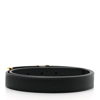 Louis Vuitton Calfskin Embossed 20MM LV Initiales Belt 80 32 Black 2 of 5