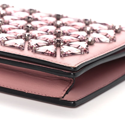 Gucci Nappa Crystal Triangles Clutch Rose Baby Candy Rame 6 of 14