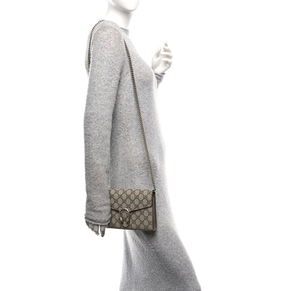 Gucci GG Supreme Monogram Mini Dionysus Chain Wallet Beige Taupe 2 of 11