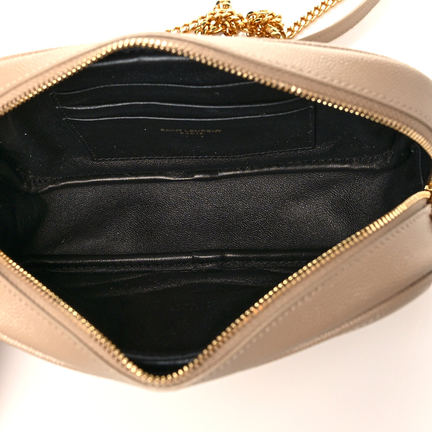 Saint Laurent Grain De Poudre Matelasse Monogram Mini Lou Camera Bag Dark Beige 5 of 11