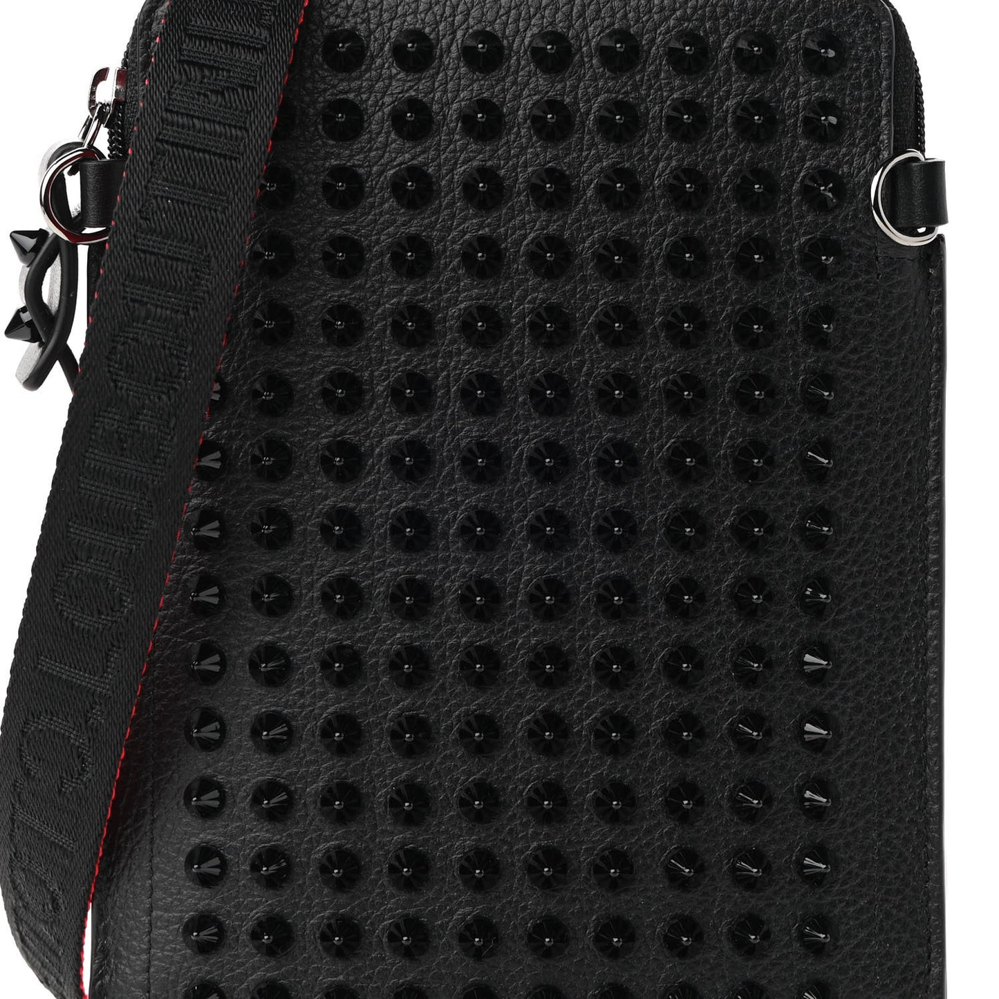 Empire Calfskin Spikes Loubilab Clutch Black