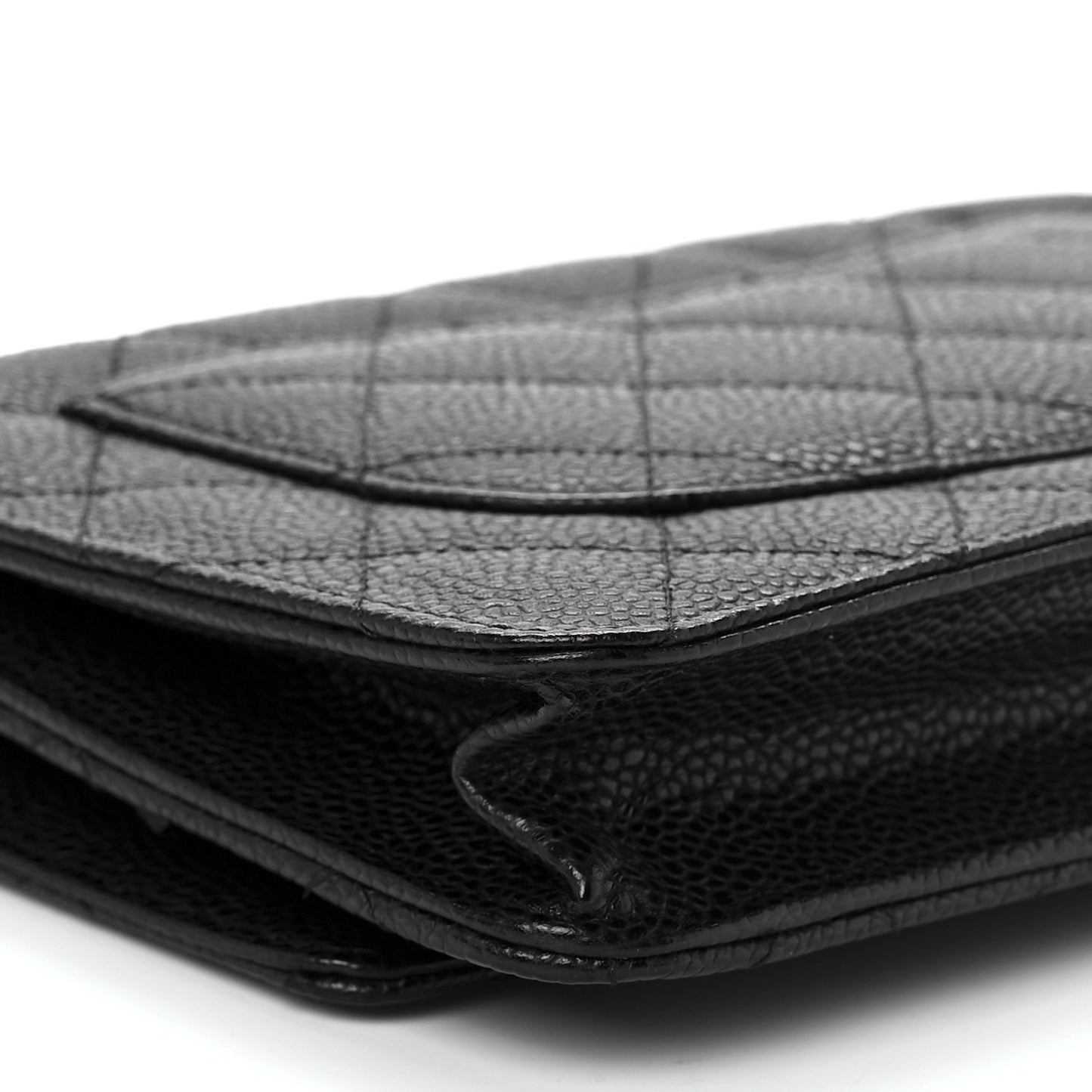 Caviar Quilted Wallet On Chain WOC Black