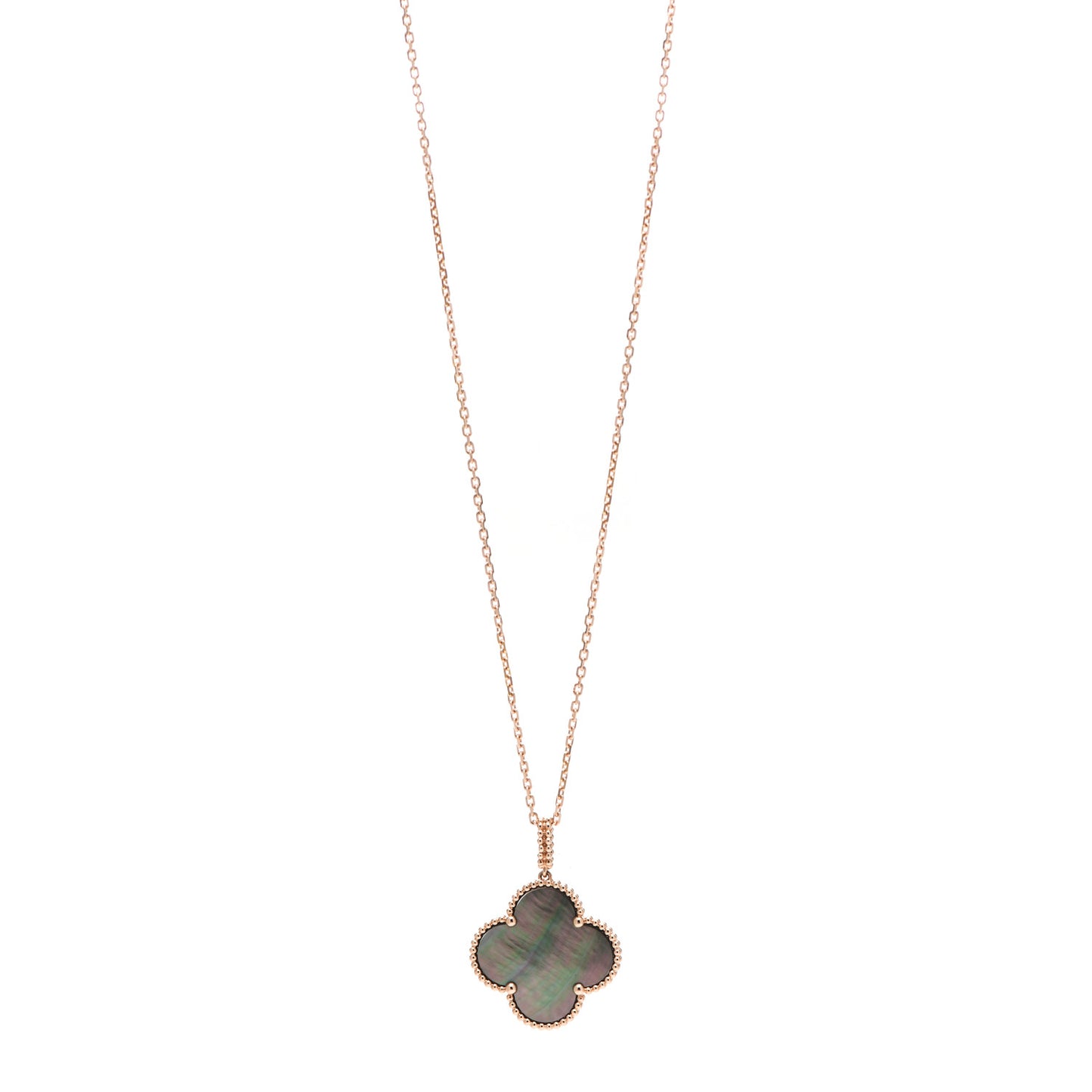 18K Rose Gold Gray Mother of Pearl Magic Alhambra Long Necklace