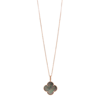 Van Cleef & Arpels 18K Rose Gold Gray Mother of Pearl Magic Alhambra Long Necklace 1 of 6