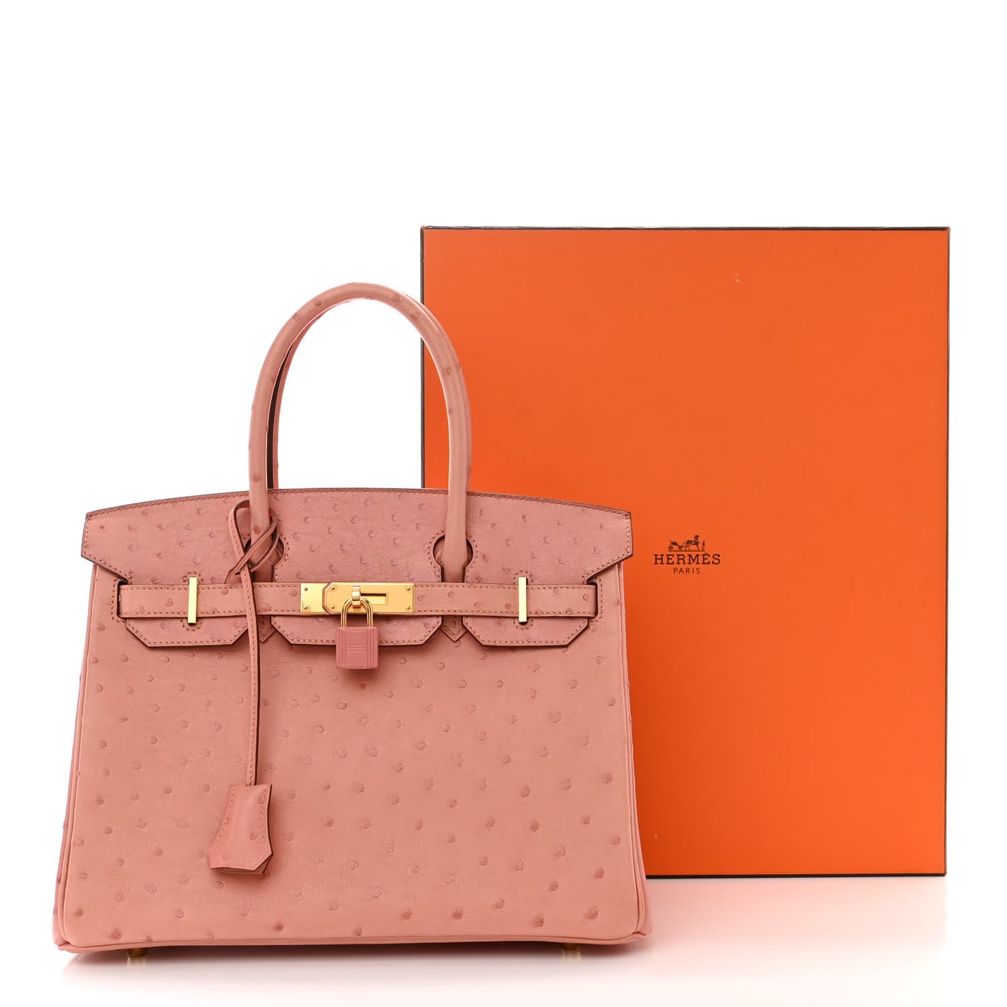 Ostrich Birkin 30 Terre Cuite