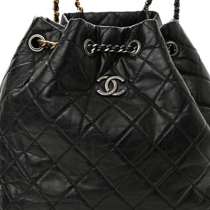 Chanel Aged Calfskin Quilted Gabrielle Backpack Black 8 of 10