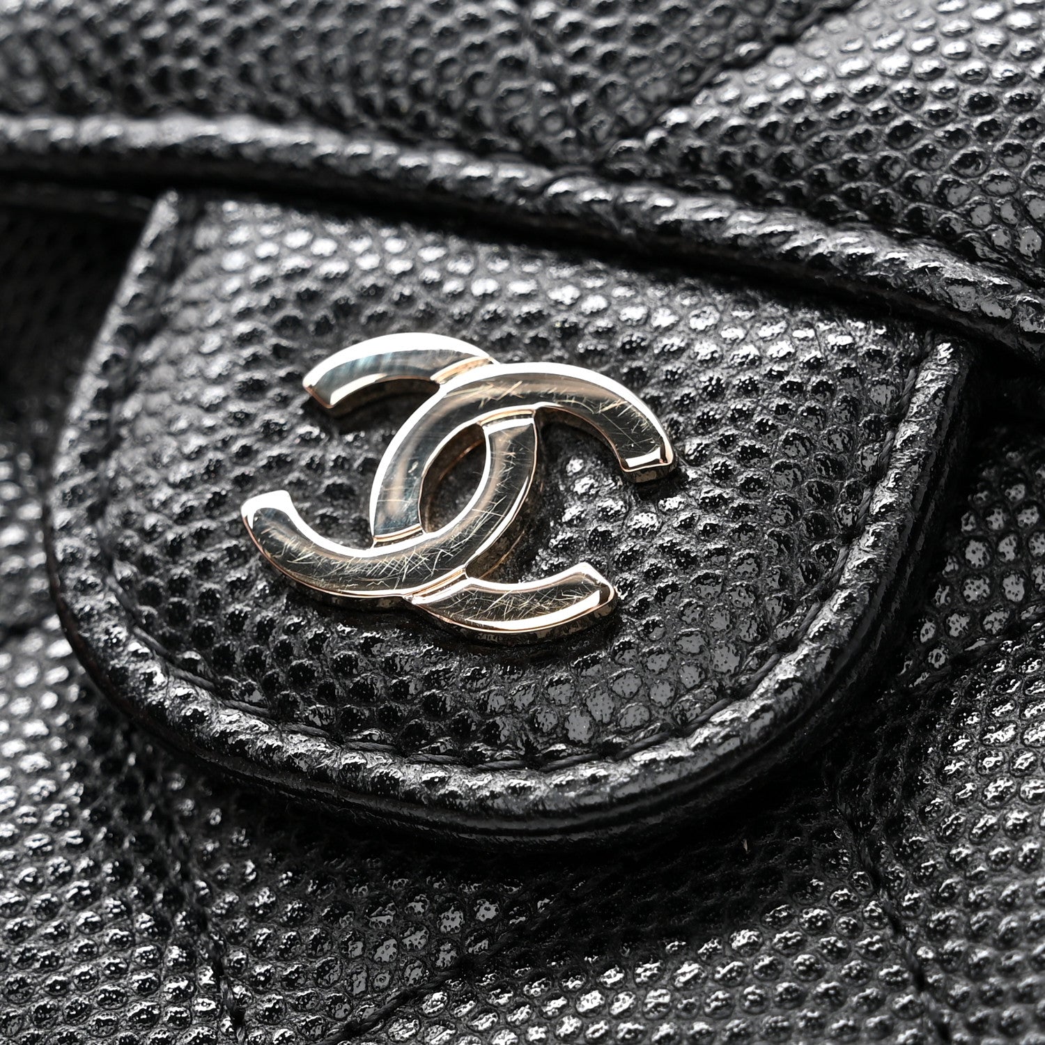 Chanel Caviar Quilted Flap Card Holder Chain Wristlet Black 9 of 10