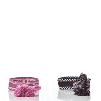Christian Dior Woven Cotton J'Adior Friendship Bracelet Set Purple Rose 4 of 6