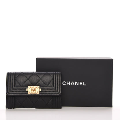 Chanel Caviar Quilted Boy Flap Card Holder Black 8 of 8