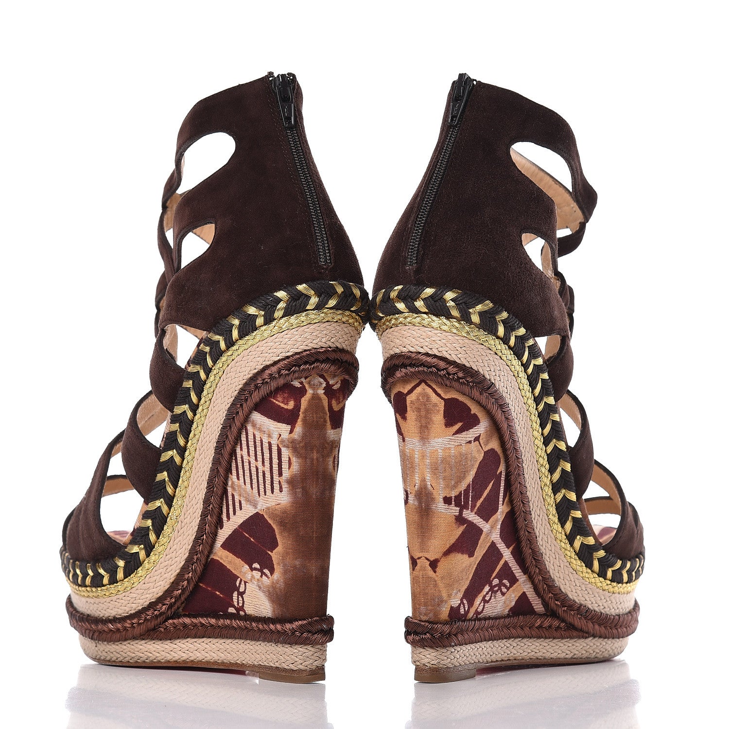 Christian Louboutin Suede Tosca 140 Platform Wedge Sandals 38 Chocolate 15 of 16