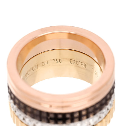 Boucheron 18K Pink Yellow White Gold Diamond PVD Large Quatre Classique Ring 46 3.75 5 of 6