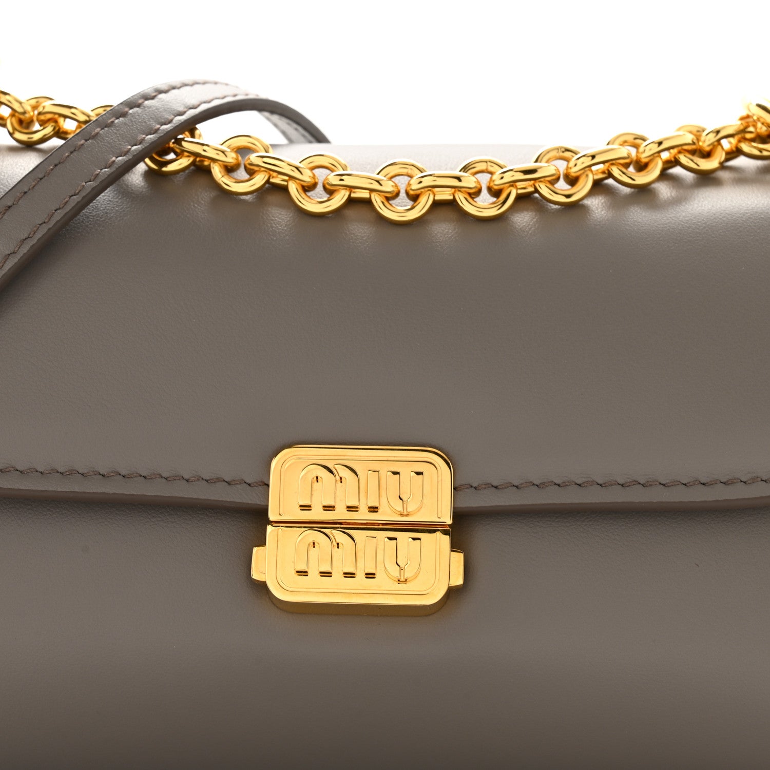 Miu Miu Fine Calf Shoulder Bag Argilla 7 of 10